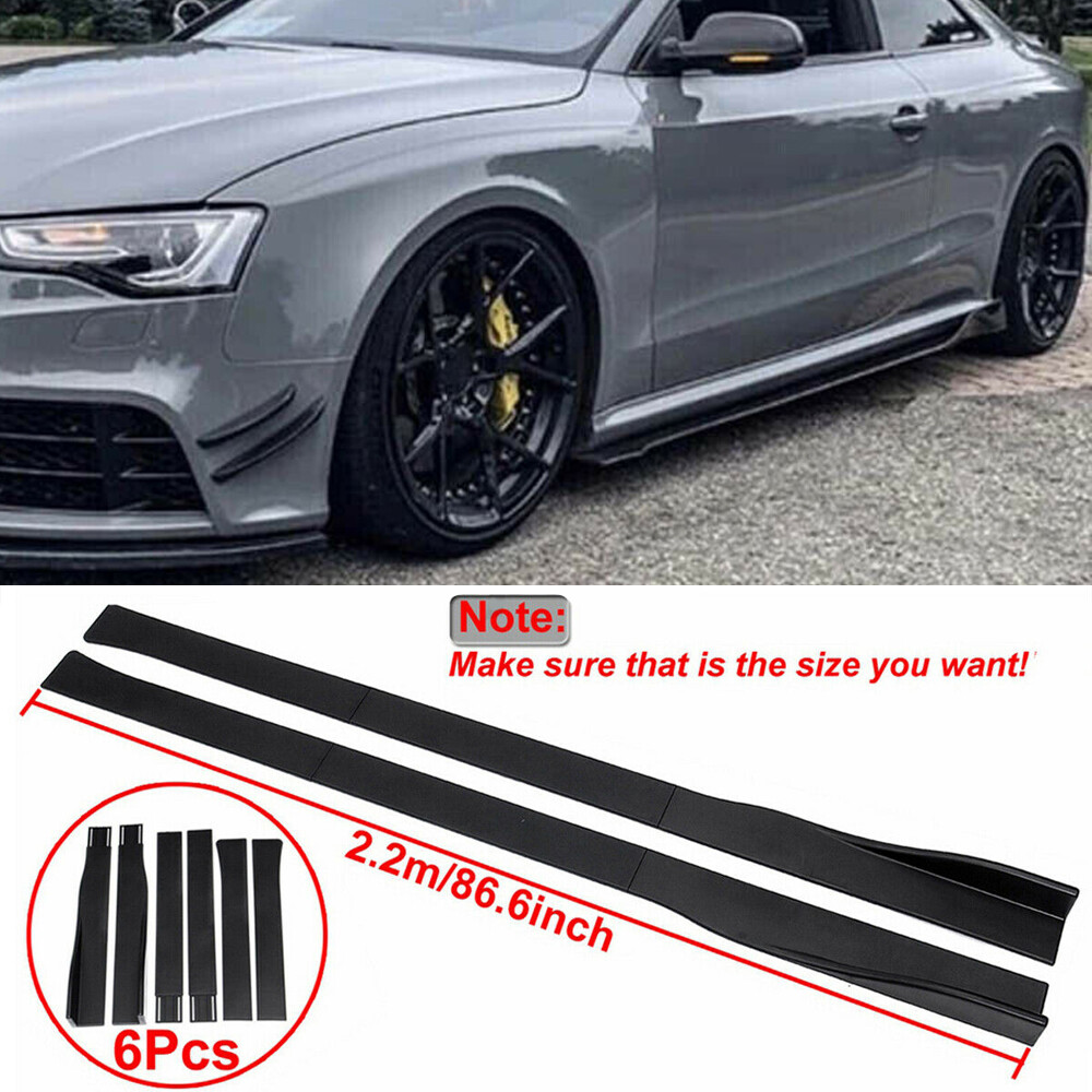 ブラック アウディ a3 s3 a4 s4 a5 s5 rs5 サイドステップ 86.6'' Gloss Black Side Skirts Extension For Audi A3 S3 A4