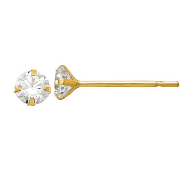Babies/Infants/Women 10k Yellow Gold CZ Earrings 2mm Stud/Aretes de bebe y mujer