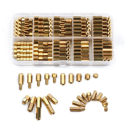300Pcs M3 Brass Copper Pillar Stand Off Hex Column Spacer Threaded Screw Nut - Picture 20 of 23