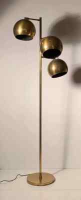 Brass Flore Lamp Vintage Adjustable Brass Triple Ball Articulating Floor Lamp
