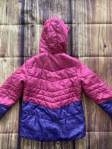 Swiss Alps Gil's Long Sleeve Full Zip Pink & Purple Hooded Puffer Jacket Sz: M - Picture 8 of 9
