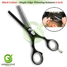 Finger Rest 6'' Single Edge Thinning Haircut Scissors Salon Texturizing Shears