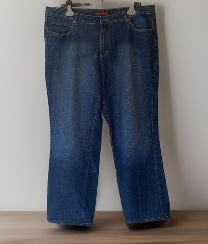 Hillard & Hanson Denim Jeans Plus Size 18W Straight Wide Leg Dark Wash Stretch - 第 1/12 張圖片
