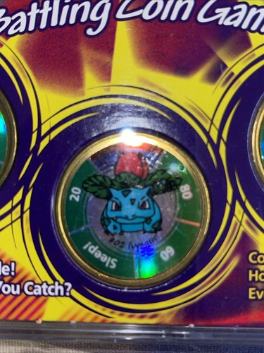 Pokémon Battle Coins Leaf Set Bulbasaur , Ivysaur, Venusaur 1999 Hasbro - Picture 3 of 4