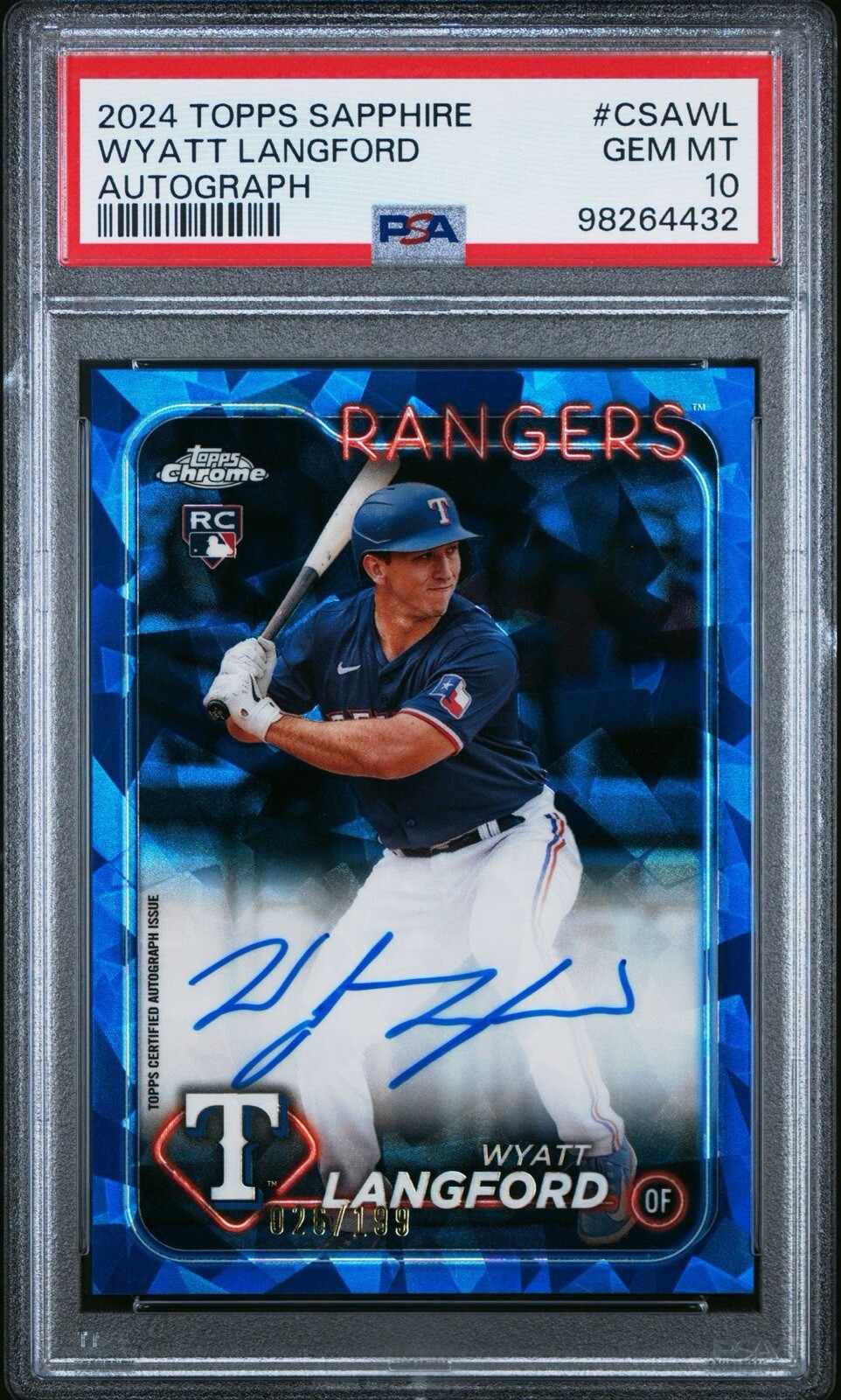 topps chrome WYATT 親し LANGFORD ssp auto