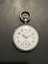 Fabulous Vintage Longines Pocket Watch, Fancy Dial  Hands .935 Silver Case