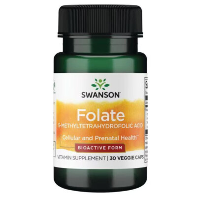 Swanson Folate (5-Methyltetrahydrofolic Acid) 400 mcg 30 Capsules