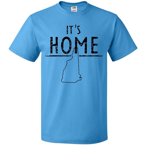 Inktastic It's Home- New Hampshire State Outline Distressed Text T-Shirt Concord