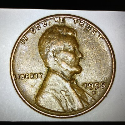 1958-D Lincoln Wheat Penny Error. Filled B Die Chip BN | eBay
