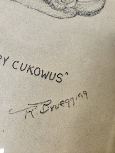 Original Pencil Drawing Sketch Of Dog "Sir Sorry Cukowus" Signed by R. Bruegg 79 - Picture 3 of 8