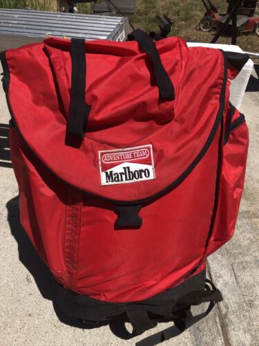 Vintage Marlboro Adventure Team Large Hiking Backpack Bag Camping Survival - Picture 1 of 3