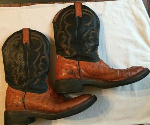 Botas Boulet Para Hombre Pluma Avestruz Punta Redonda Para Hombre 9 1/2 E - Imagen 4 de 11