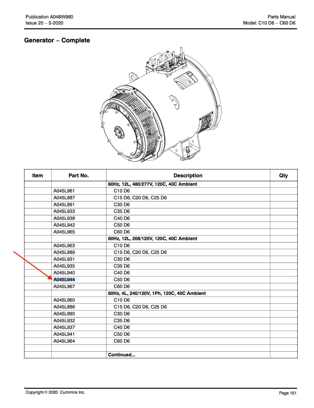 New 50kW Stamford Alternator CA125J14 208V 3PH P/N A045L944 C40D6 C50D6 eBay