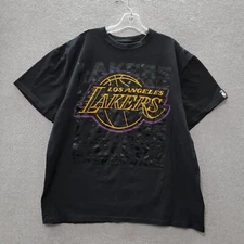 Los Angeles Lakers Men Shirt 2XL Black UNK NBA Graphic Short Sleeve READ