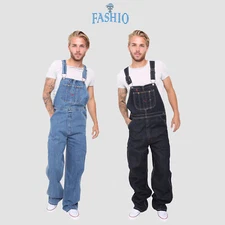 Men's Bib Overall Jean Dungarees Bib and Brace Denim Overall Workwear Pants