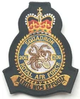 RAF No.206 Squadron Official Crest Royal Air Force Embroidered Patch