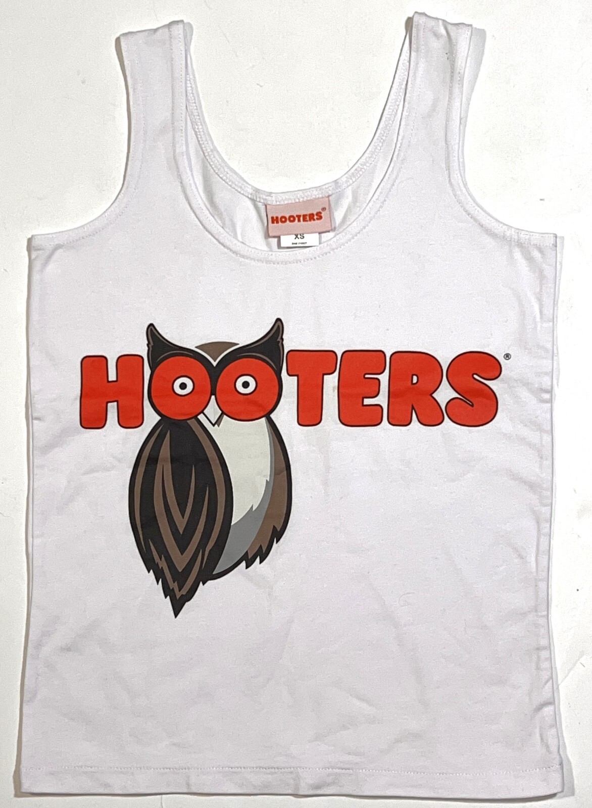 Hooters Girl Authentic Uniform White Owl Tank Top Stretch Waitress Costume XS