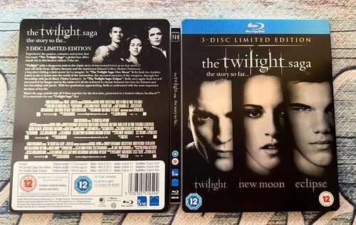 THE TWILIGHT SAGA STEEL BOOK (3 DISC BLU-RAY) w/SlipCover *MINT* - Picture 4 of 7