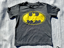 Batman Shirt Small 4 Gray Graphic Logo Bat Symbol Lightweight Kids Boys