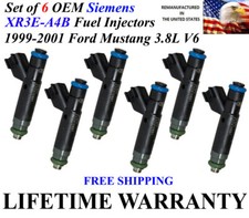 6 Genuine Siemens Fuel Injectors For 1999-2001 Ford Mustang 3.8l V6 Xr3e-a4b
