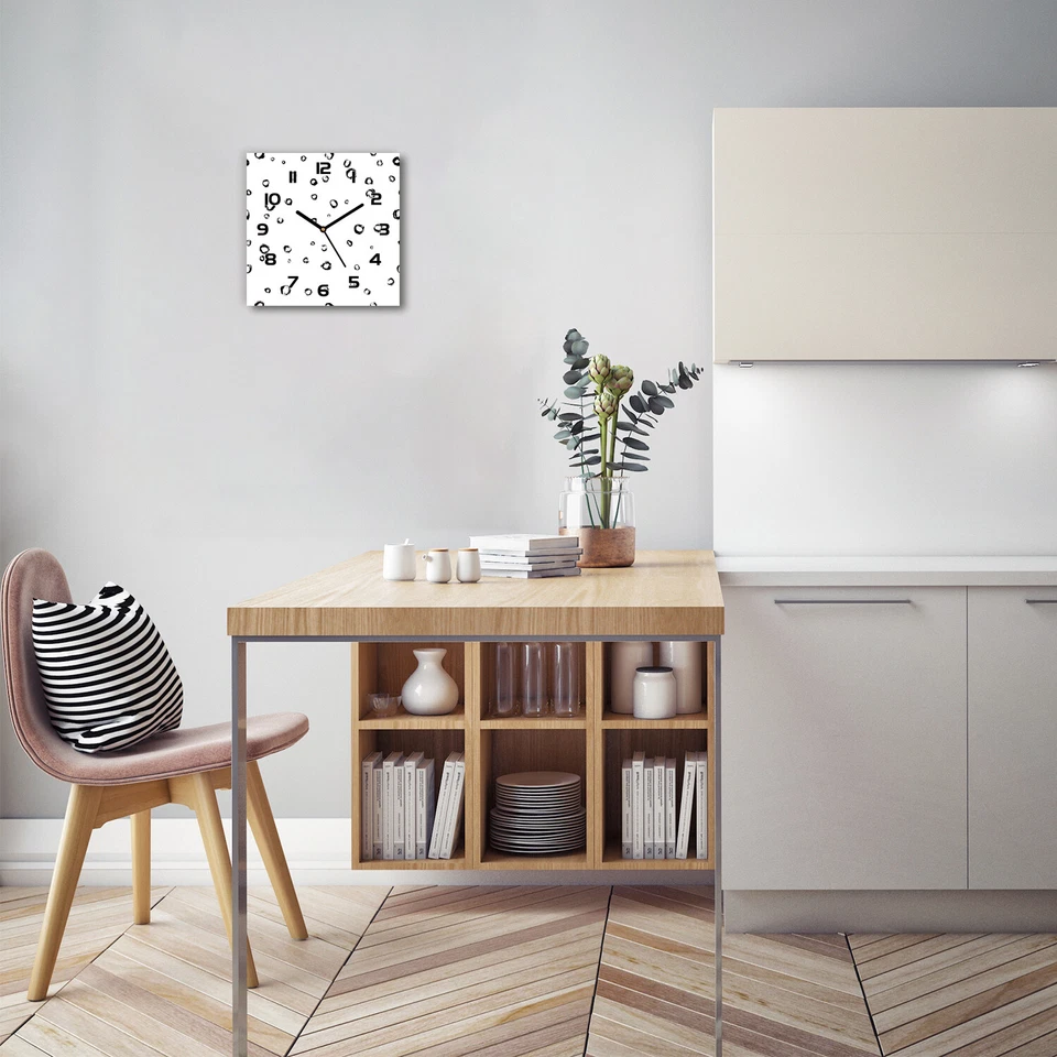 Horloge Murale En Verre moderne Simple Dots scandinave 30x30 - Photo 3/4