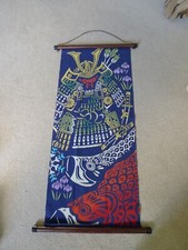 Kakejiku Jpanese Hanging  wood Poles with Tenugui Japanese Armor Art 