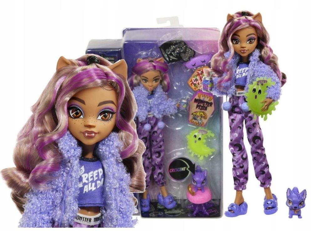 MONSTER HIGH PAJAMA PARTY DOLL Clawdeen Wolf HKY67 Mattel | eBay