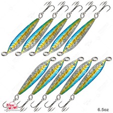 10pcs 6.5oz Fishing Mega Metal Bait Luna Live Jig Fish WOW!® Blue Sardine lures