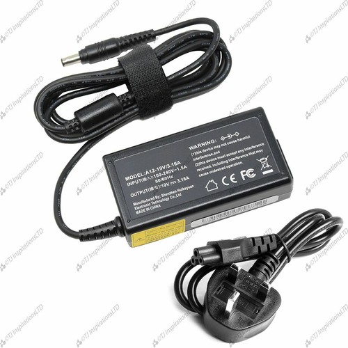Adattatore AC Laptop Caricabatteria Per Samsung R710 + 3 Pin UK Cavo di Rete 19V