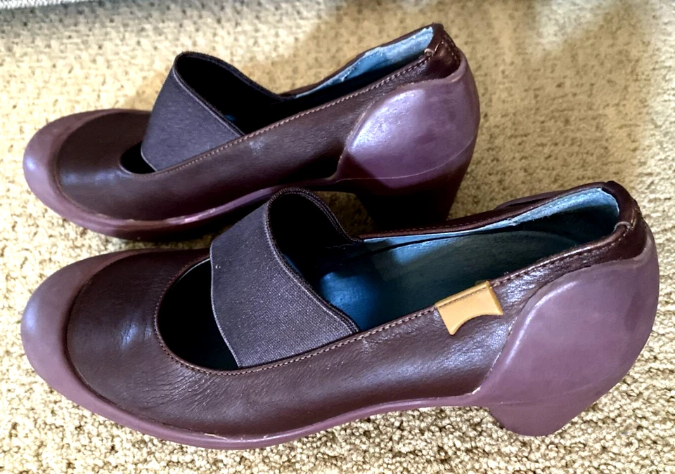 Zapatos de salón CAMPER de cuero ciruela Minnie Mary Janes EU 39 de colección años 90 Foto 3 de 4