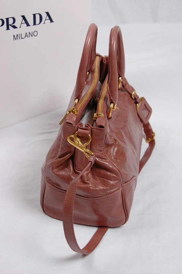 Bolso de Mano de Compras Prada Vitello Shine Doble Cremallera Nuevo con Etiquetas BN2324 AN G2U Foto 3 de 4