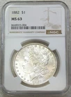 1882 P Morgan Silver Dollar NGC MS63 Frosty White Just Graded New Holder #W281B