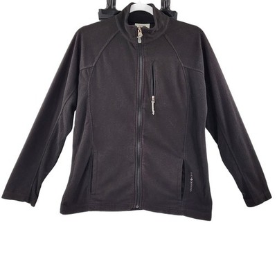 Black Diamond Fleece Black Full Zip Up Long Sleeve Sweater Jacket Women's Size M