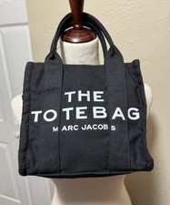 Marc Jacobs The Tote Bag Small Black Canvas Mini Tote, Shoulder Bag, Hobo