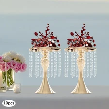 10PCS Gold Flower Stands, 10.23" Tall Elegant Display for Arrangements