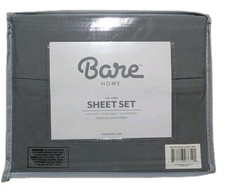 Bare Home Ultra-Soft 4 Pc Microfiber Sheet Set 2 Pillowcases CAL KING Light Gray