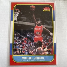 Michael Jordan rookie card Fleer 1986 reprint Chicago Bulls. rookie card picture