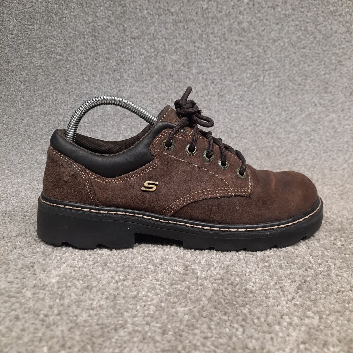 Skechers Parties Mate Shoes Womens Brown Oxford Chunky Lace Up Jammers  90s Y2K