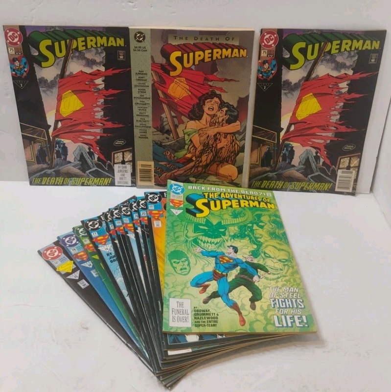 1993 The Death Of Superman (14) Comic Lot Graphic Novel, Funeral For A Friend