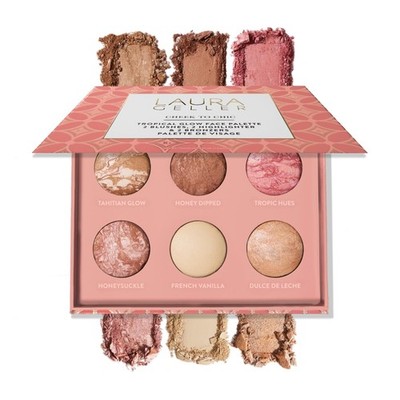 Cheek to Chic Tropical Glow Baked Face Palette | Includes 2 Blushes, 2 Bronze