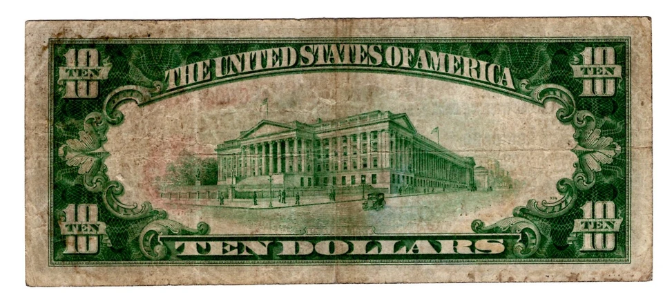 $10 Federal Reserve Bank Notes 1929 Fr-1860 Fine * AvenueCoin - Image 2 of 2