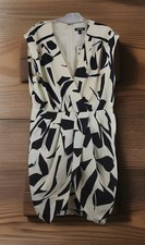 NEW NWT Women's Express Designer Black & White Patterned Blouson Dress Size Lrg