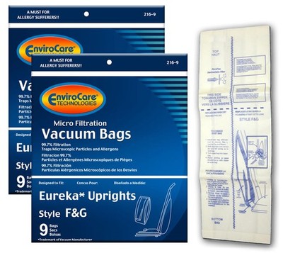 Micro Filtration Vacuum Cleaner Dust Bags made to fit Eureka F&G Uprights 18 ...