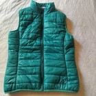 Landway Outerwear Vest Women's Size Small Puffer Jacket Full Zip Blue Green