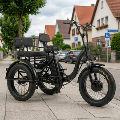 Elektro Dreirad 20 Zoll Stabiles 48V 12Ah StVZO 25km/h Scheibenbremse 50km 150kg