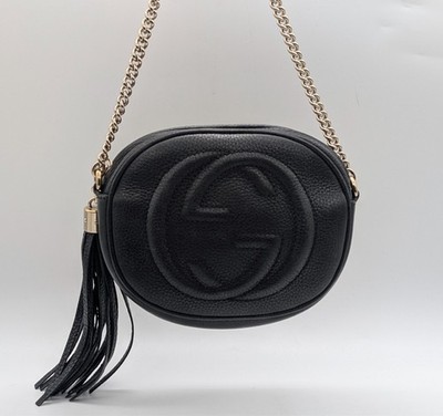 Gucci Soho Disco Kamera Umhängetasche   Schwarz Leder #2073