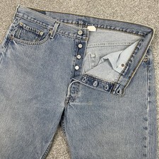 Vintage Levi's 501 Button Fly Jeans Men 38x30 Fit 37x30 Y2K Medium Wash 2002