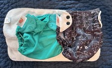 Flip Diaper Covers Set of 2 Snap Closure Turquoise Science Theme Black White