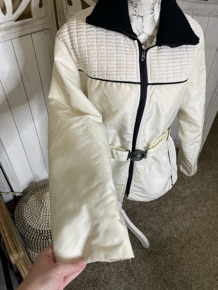 复古北极猫北极服装雪地摩托白色夹克和腰带,尺寸 L,美国制造 — 第 4/4 张图片