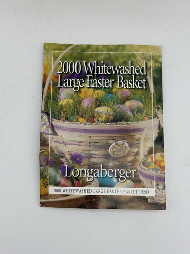 Longaberger Whitewash 2000 Century Large Easter Basket Jelly Bean Plastic Liner - Picture 15 of 15